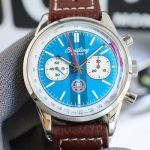 GF Factory Breitling 42MM Stainless Steel Sapphire Glass Light Blue/Green Watch